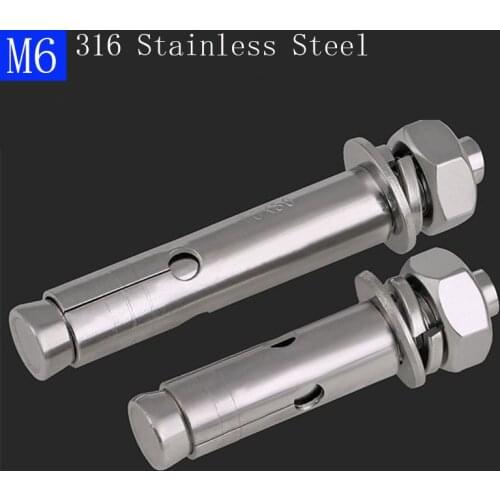 M6 316 Stainless Steel Hex Head Sleeve Anchors Concrete Anchor Screws bolts A4-70