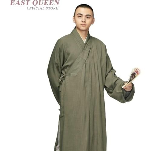 Buddist monk clothing zen clothing traditional Chinese clothing monk outfit large size shaolin zen buddist monk robes FF654 A