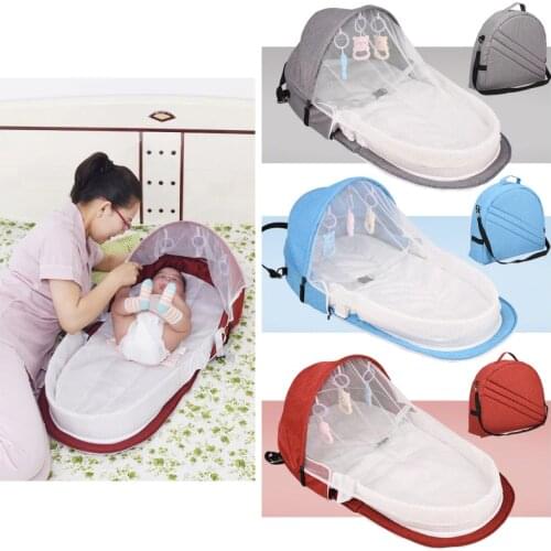 Baby Bed Travel Sun Protection Mosquito Net With Portable Bassinet Baby Foldable Breathable Infant Sleeping Basket