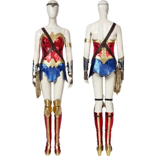 Halloween Party Diana Prince Cosplay Wonder Girl Costume Adult Women Red Outfit Party Full Props Suit With Shoes