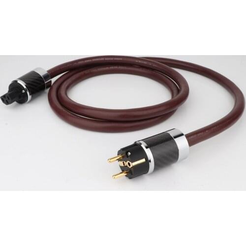 HIFI Cardas golden reference DIY Power cord Glod/Rhodium plated Carbon Fiber BCF4 US/EU power connector