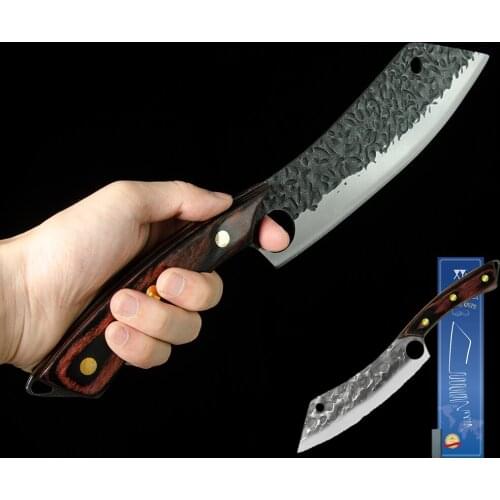 Slaughter Chef Kitchen Knife 8'' INCH Full Tang Cleaver Butcher Gift Box Sharpening Stone Fillet Slicing Accessory Tools