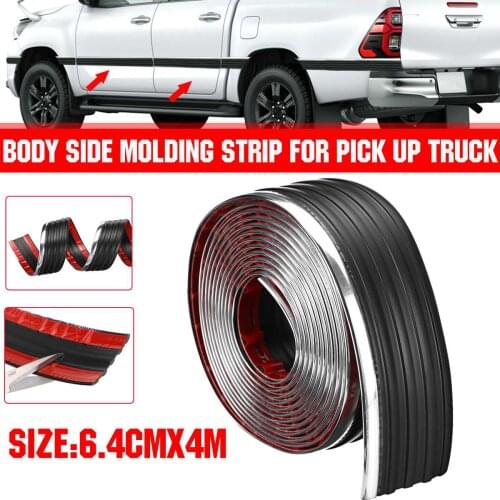 4M Car Body Side Molding Strip Belt Exterior Protector Roll Window Mirror Bumper Anti Collision DIY Decor Strip For Pickup Truck