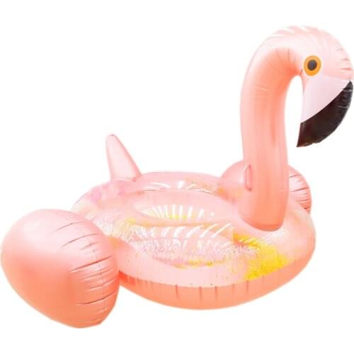 Hot Giant Sequined Flamingo Inflatable Swimming Pool Float Row Air Mattress Swimming Ring for Adult Summer Party Pool Toys