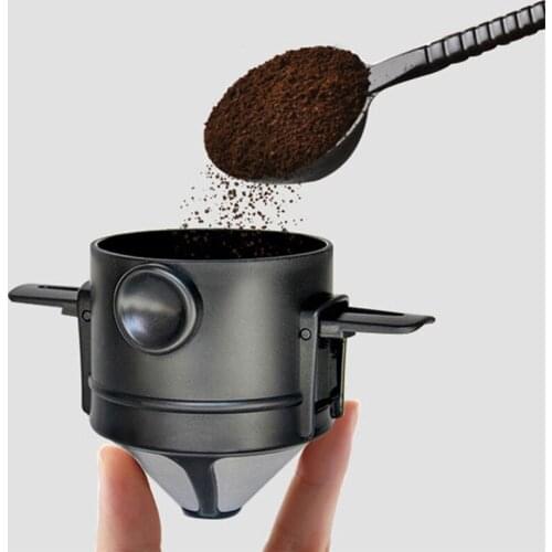 Reusable Stainless Steel Coffee Filter Portable Drip Coffee Tea Holder Funnel Tea Infuser Practical Tea Craft Tool