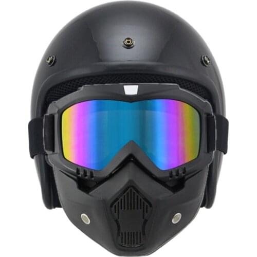 Unisex Motorcycle 3/4 Helmet with Skull Cool Goggles Scooter Mountain Bike ATV Bike Personalized Retro Motorcycle Helmets