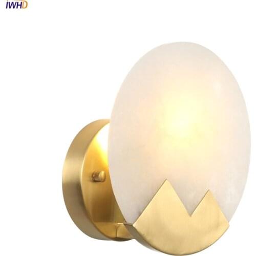 Marble Copper Wall Lights LED Nordic Modern Wall Lamp Wandlamp Creative Bedroom Bathroom Light Vintage Sconces Living Room Light