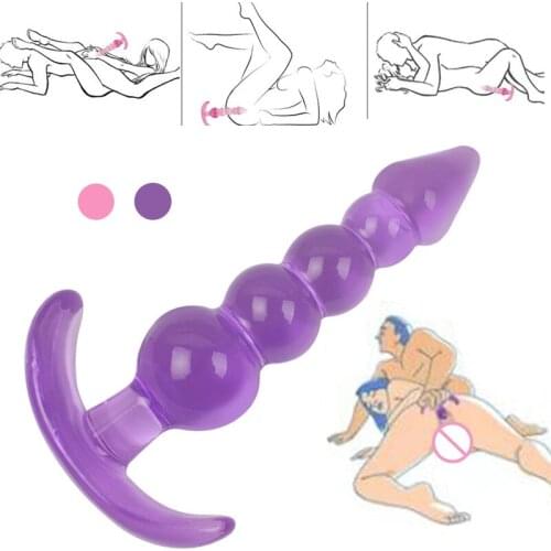Soft Anal Dildo Butt Plug Prostate Massager Adult Gay Anal Plug Beads G Spot Sex Toys For Men Women No Vibator Adult Prodcuts