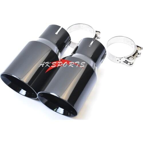 1 PC Car Glossy Black Stainless Steel Universal Exhaust System Muffler Tip End pipe Car Exhaust Tip For Mazda BMW