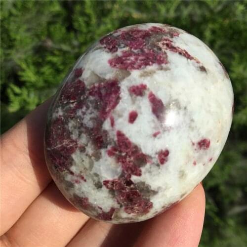Natural plum blossom tourmaline palm Massage stones rock Crystal Quartz and Mineral Specimen Healing Reiki home Decorating 1pcs