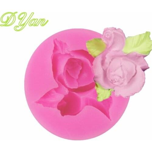 New Product Size Two Rose Fondant Cake Silicone Mold Chocolate Mold DIY Cake Baking Decoration Mold