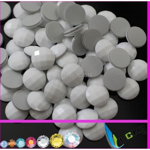 1440PCS 6mm round shape opal white color KOREAN QUALITY hotfix epoxy resin flatback pearl rhinestone faceted look hotfix pearl