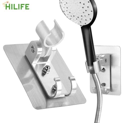 Head Stand Bracket Hand Held Bathroom Shower Head Hook Pedestal Bracket Fitting Portable Wall Gel Mounted Shower Holder