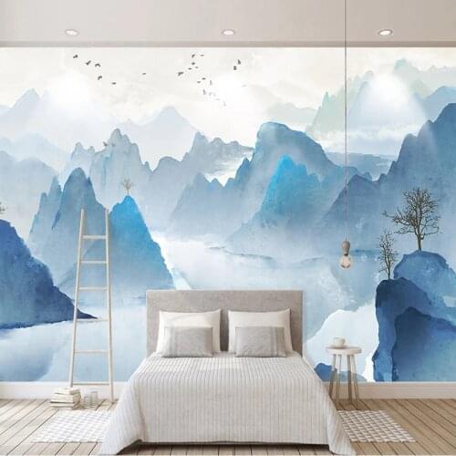 Custom Mural Wallpaper Chinese Style Artistic Conception Ink Landscape Wall Painting Living Room TV Sofa Background Wall Papers
