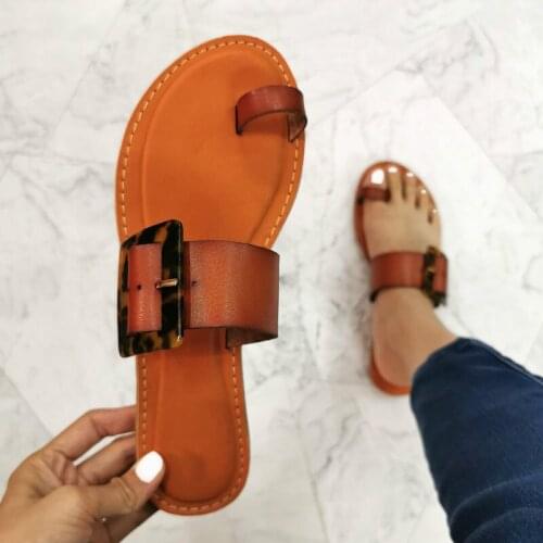 New Sandals Women Shoes Summer Sandal Beach Flat with Slides Square Buckle Vogue Woman Outside Shoes Female Slippers