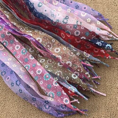 Printed shoelace Snow yarn shoelace shoelace 2.5CM wide ultra-thin transparent sports shoelace womens string 11 colors