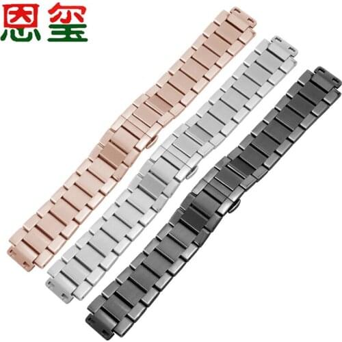 24X17mm Stainless Steel Watchband Black Silver Bracelet Replacemet Metal Strap For Big Explosion Series Mens Watch Chain