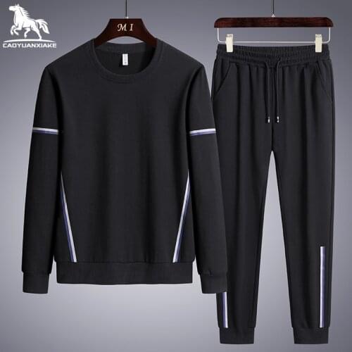 Sportswear Sets Men 6XL 7XL 8XL Splicing printing Suit Mens Sports Tracksuit Mens 2 Piece Set Sweatshirt Long sleeve+Sweatpants