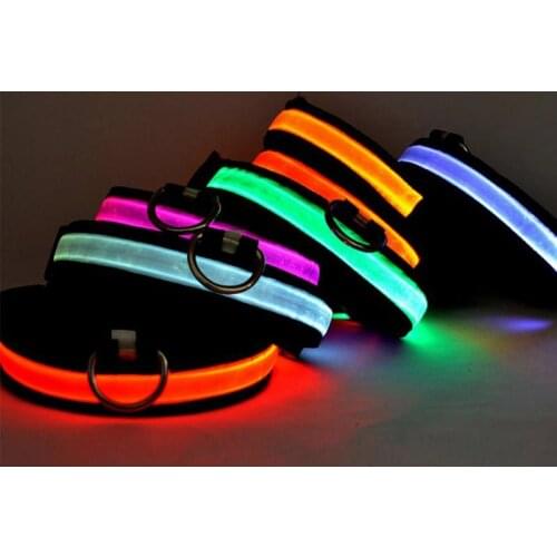 Pet Supplies Dog Light-up Collar Rechargeable LED Collar Teddy Golden Retriever Large Medium and Small Dog Pet Collar Cat Collar