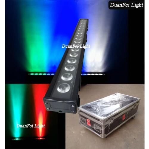 With Flycase 8pcs/lot ip65 outdoor waterproof led bar 18x18w 6in1 rgbwa uv bar led lyre washing for wedding party show stage