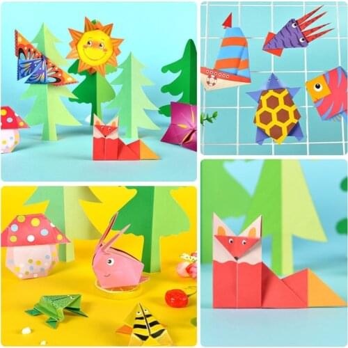 Y1QF 54pcs Children Origami Paper Book 3D Puzzle DIY Folding Toy Kids Handmade Toys
