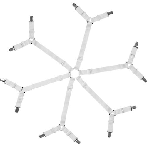 Bed Sheet Clips Grippers Fasteners 6 Sides Sheet Suspenders Elastic Sheet Holders Mattress Clips Straps Bed Tools