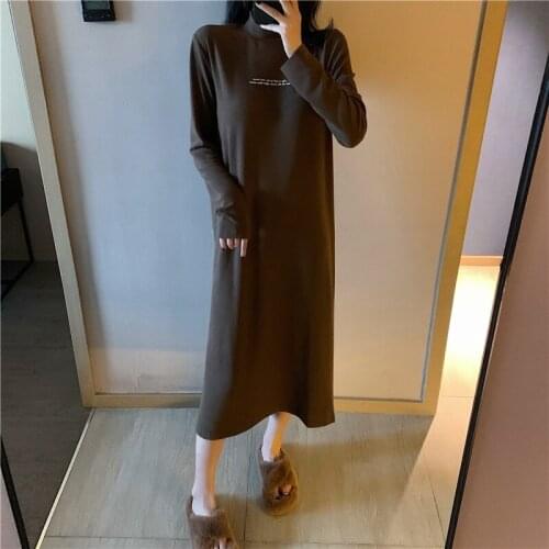 Women Maxi Dress Winter Fashion 2019 Harajuku Casual Print T-shirt Dress Loose Long Dresses Plus Size