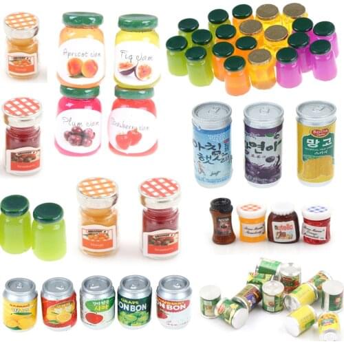 1/2/3/4/5pcs 1:12 Dollhouse Jams Miniature Kitchen Doll House Kitchen DIY Dollhouse Food Miniatures Accessories