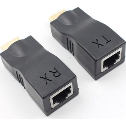 1 Pair HDMI Extender 4K HDMI 1.4 30M Extender to RJ45 Over Cat 5e/6 Network LAN Ethernet Adapter for HDTV HDPC