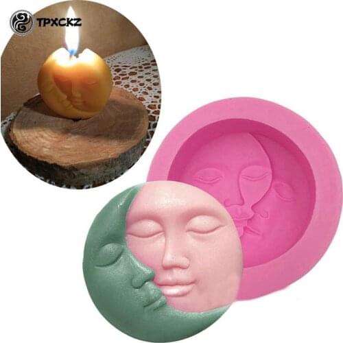 1PC Cake Mold Round Shape Sun Moon Faces Silicone Mold DIY Fondant Chocolate Soap Cake Decorating Tools Kithen Baking Tool