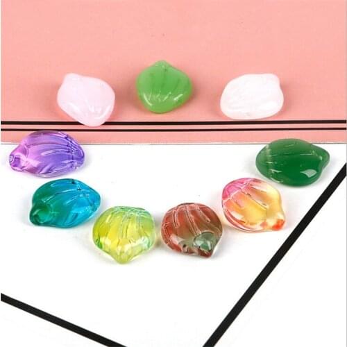 10pcs/lot 15MM glass flower beads charms petal pendant connectors for jewelry making diy handmade earring accessories material