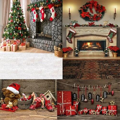 5*7 Feet Christmas Backdrop Fireplace Winter Snow Interior Baby Birthday Photography Background For Photo Studio Photophone