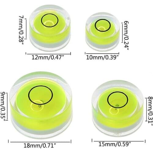 5 Pcs Round Bubble Level Mini Spirit Level Bullseye Level Measurement Instrument Drop Ship
