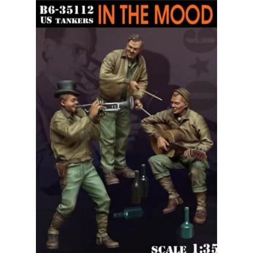 American resin soldiers, three American soldiers playing musical instruments 1:35