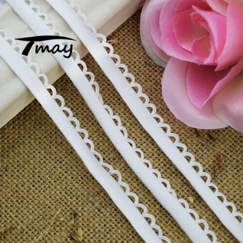 #1649 White Nylon Elastic Bands Lace Ribbon 8 Yards/Lot Stretch Trim Sewing Appliques Clothing Accessories DIY Sewing Materials