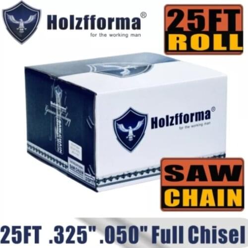 Farmertec Made 25FT Roll Full Chisel Saw Chain .325'' Pitch .050'' Gauge Compatible with Stihl Dolmar Echo Jonsered