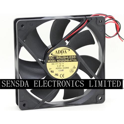 FOR ADDA original 12025 12cm case fan 12v 0.37A AD1212HB-A71GL for 120*120*25mm 2200rpm 87cfm