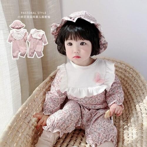 Children Clothing 2021 Spring New Baby One Piece Cotton Khaki Cute Triangle Creeping For Girls 0-2 Years Old