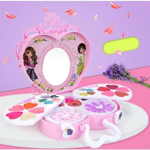 2 Style Childrens Cute Princess Pretend Makeup Sets Pink Wash-able Make Up Simulation Cartoon Toys For Girls Funny Gift