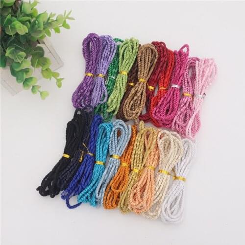 DIY Cord Jewelry Findings 3mm Braided Macrame Rope Multi Solid Color Twisted Thread Accessories String Supplys 100m DS217