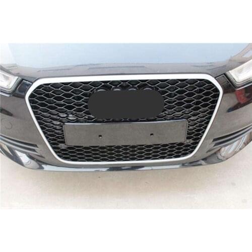 For RS6 Style Front Sport Hex Mesh Honeycomb Hood Grill Chrome Frame Black Grill for Audi A6/S6 C7 2012 2013 2014 2015