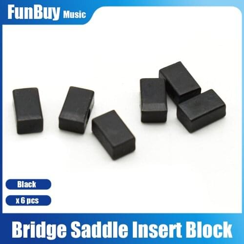 6 Pcs Electric Guitar Tremolo Bridge Saddle Double System Bridge Clamp Locking String Insert Block Black