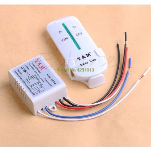 Hi-Q 220V Wireless 2 Ways ON/OFF Lamp Remote Control Switch Receiver Transmitter Drop Shipping Support