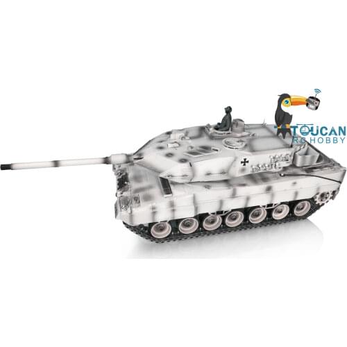 1/16 Customized Metal Chasis Leopard2A6 RC Tank 3889 Model Ver2 Painted White with IR Barrel Recoil Flash TH00944-SMT5