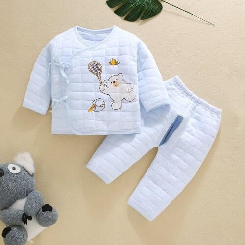 Newborn Clothes Set For Winter Full Sleeve Tops Kids Costume Sets Baby T-shirt And Trousers Clothings Outfit 0-6 Month Babies