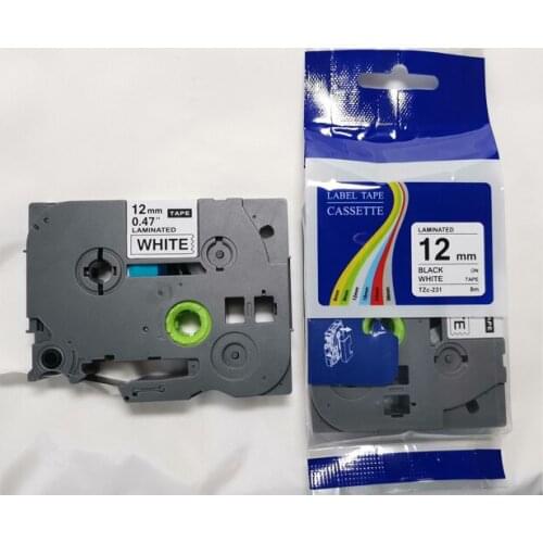 CISSPLAZA 20pcs tze231 tape 12mm compatible for Brother P-touch TZe 231 335 Black on White Label Maker TZ TZe-231 TZe-FX231