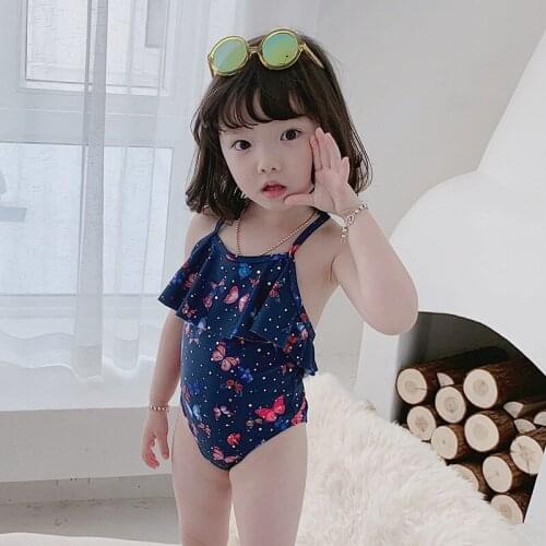 Fashion Girls Swimsuit Kids Bodysuit+Cap 2Pcs Kids Swimwear For Girls Lovely Baby Girl Kids Wet-suit Quick drying Swimwear Girls