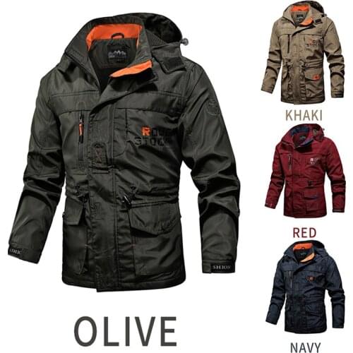 Mens Tactical Jacket Autumn Quick Dry Military Coat Male Multi Pockets Hooded Windbreaker Waterproof Bomber Jacket Plus Size 4XL