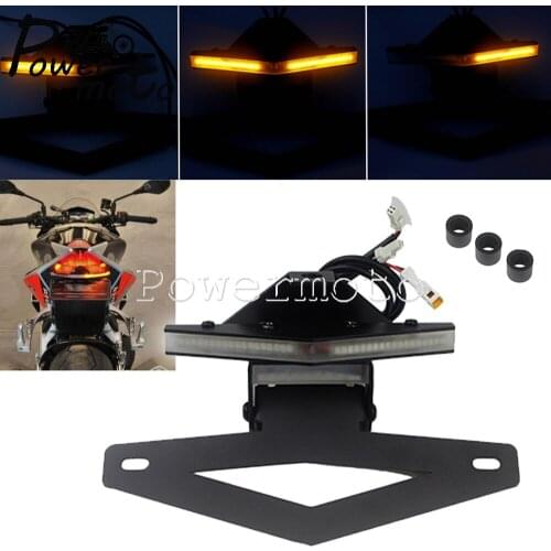 LED Tail Turn Signal License Plate Frame Holder Tidy Fender Eliminator Kit for Aprilia RSV4 1100 Factory APRC RSV4/4R RF RR V4