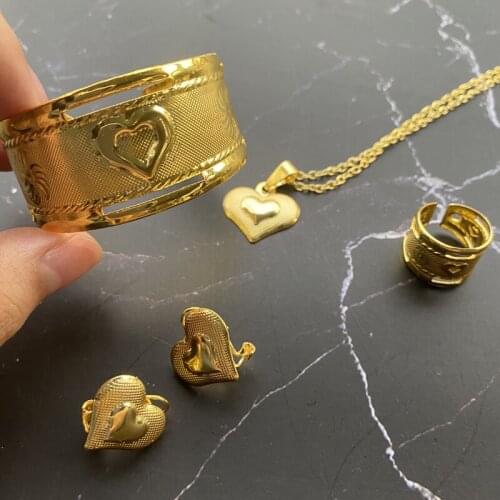 Acessórios do bebê Amor jewerly encantos coração conjuntos de Jóias para o bebê Crianças Pulseiras Brincos Anéis Conjuntos de no